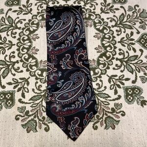 Christian Dior Monsieur Paisley Silk Tie - Black and Blue